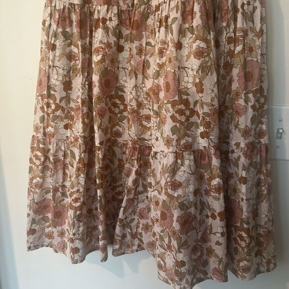 BOHME Floral Tiered Midi Skirt L - Picture 3 of 8